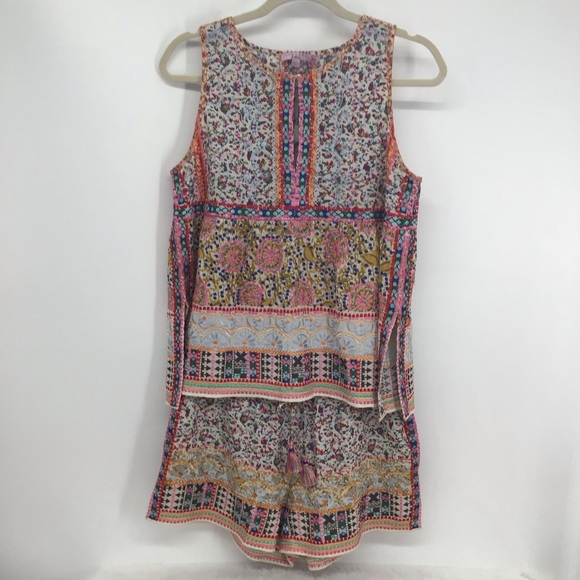 Calypso St. Barth Two Piece Short Set Embroidered Top & Shorts Beach Size XS - Picture 1 of 8